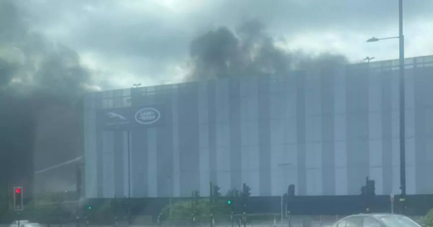 Fire at Jaguar Land Rover Site in West Midlands Sends Smoke Billowing