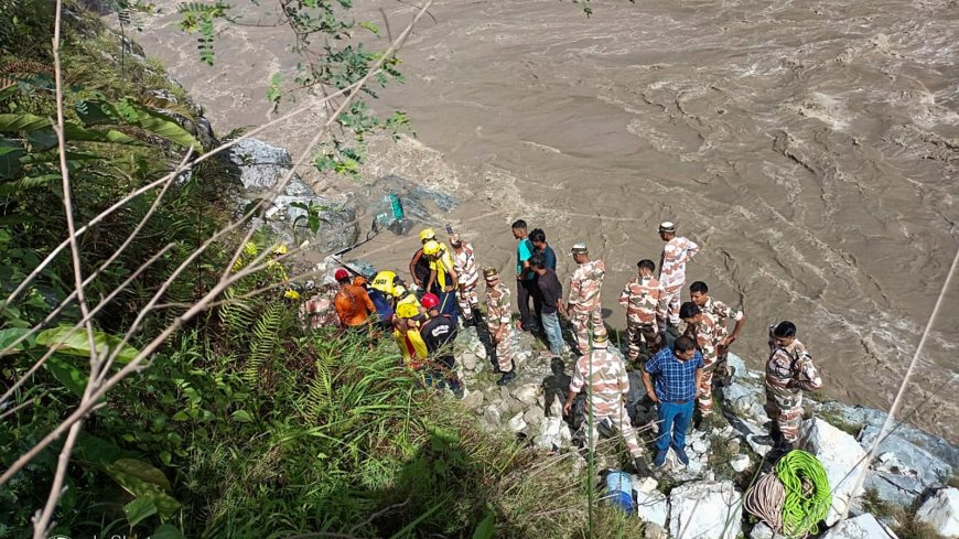 Bus carrying Char Dham pilgrims falls into river in Uttarakhand, 2 dead and 10 missing