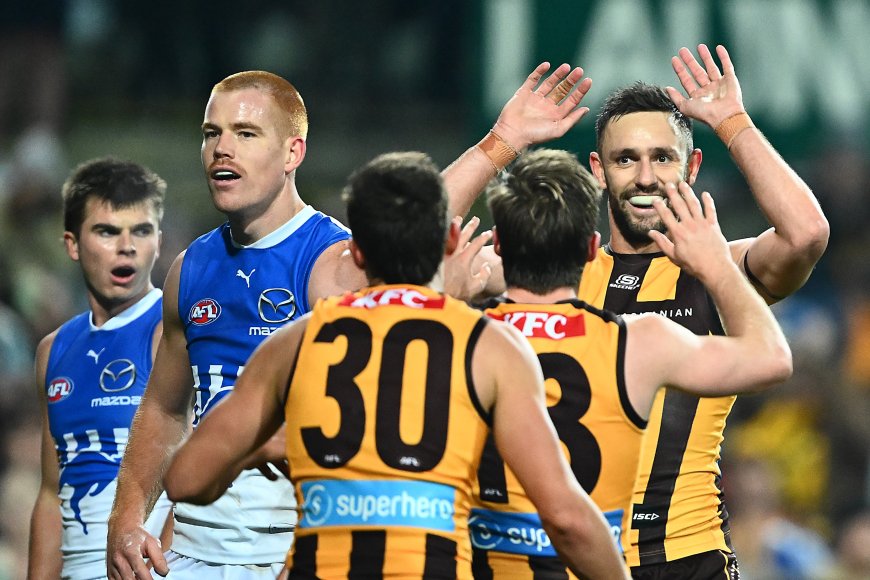 Jack Gunston shines with career-best seven goals as Hawthorn dominates North Melbourne