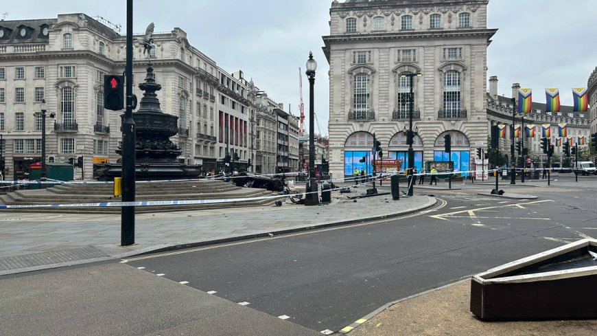 Car crashes into famous London landmark, causing road closures and injuries
