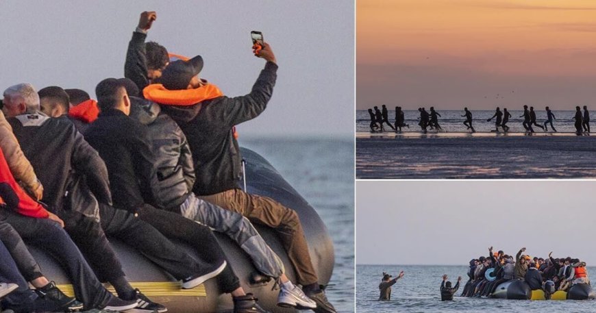 Migrants Pose for Selfies During Channel Crossing to UK