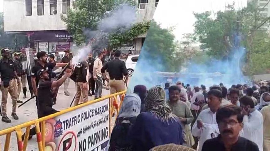 Protest in Karachi turns violent as government employees clash with police