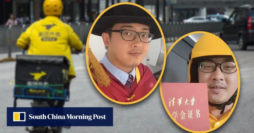 China Delivery Rider with Degrees from Oxford and Top Universities Inspires with Positive Attitude