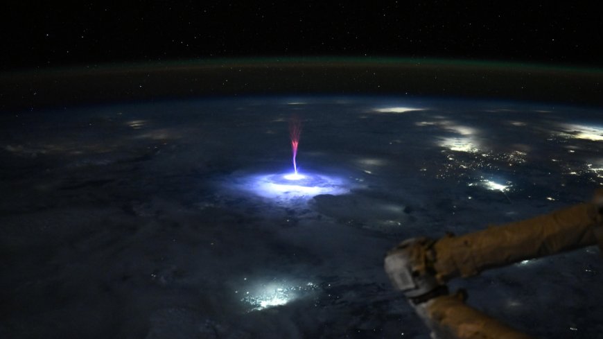Astronaut captures stunning 'sprite' phenomenon from space above thunderstorm