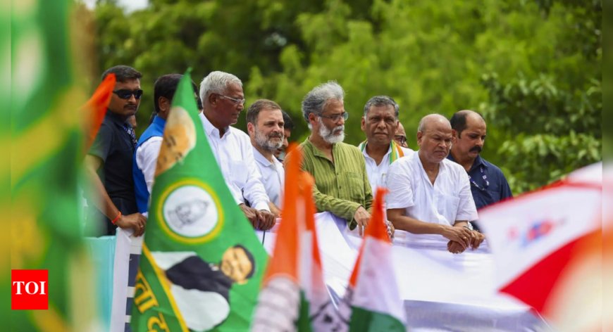Opposition Leaders Lead Protest in Bihar Over Voter Roll Revision by Election Commission