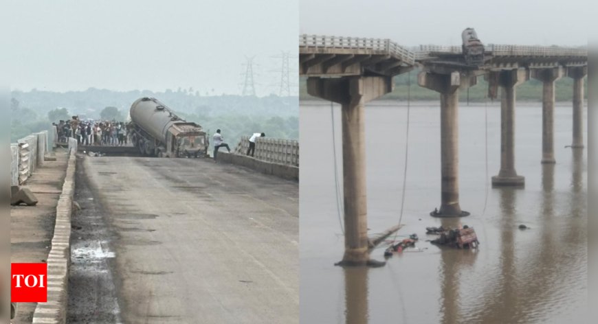 Vadodara Bridge Collapse: Several vehicles fall into Mahisagar river, many feared trapped