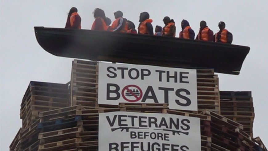 Outrage over migrant boat model on Tyrone bonfire