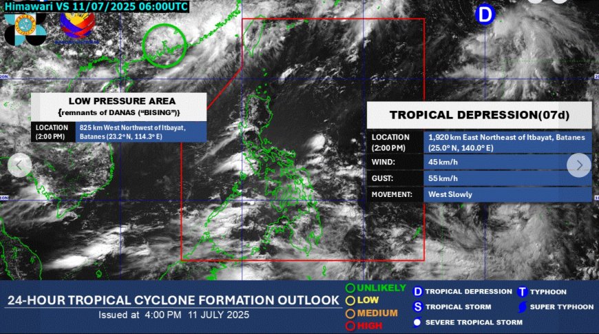 Tropical Depression Forms Outside Philippines - PAGASA Reports