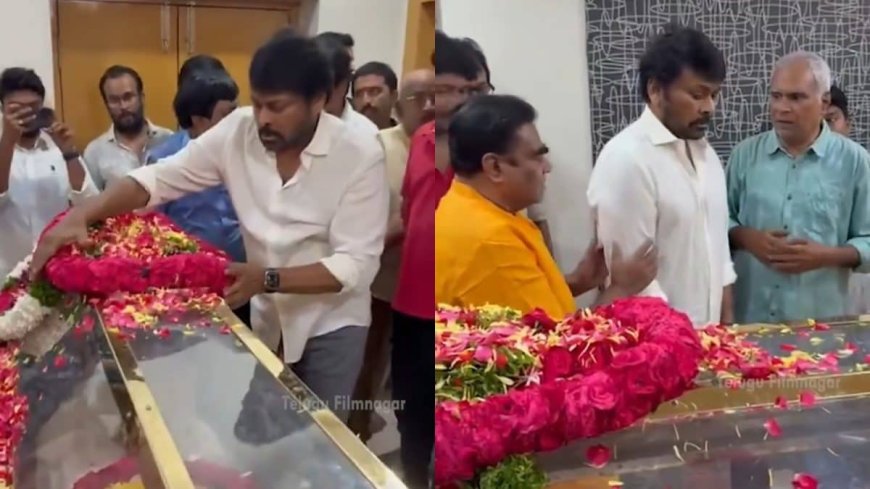 Chiranjeevi Gets Emotional at Kota Srinivasa Rao’s Funeral