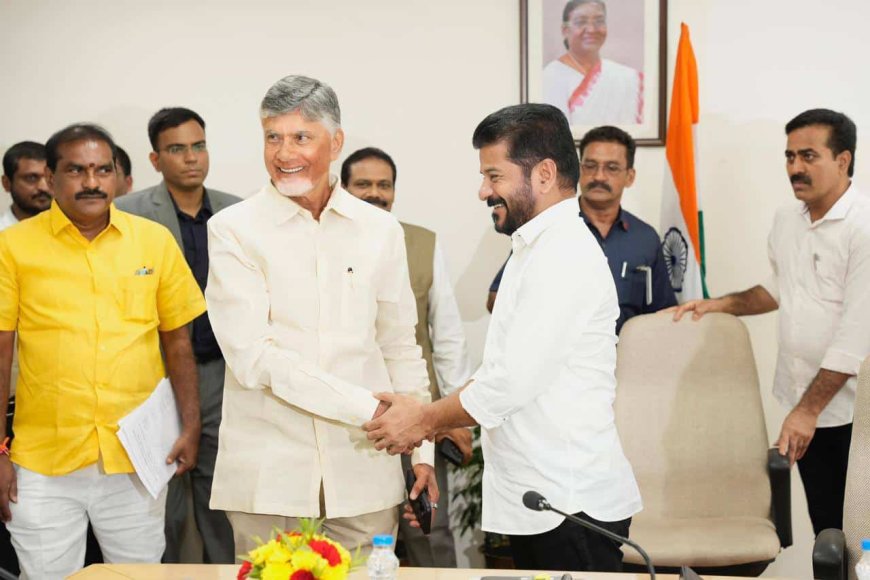 Chandrababu Naidu and Revanth Reddy Meet in Delhi to Discuss Krishna River Water Dispute