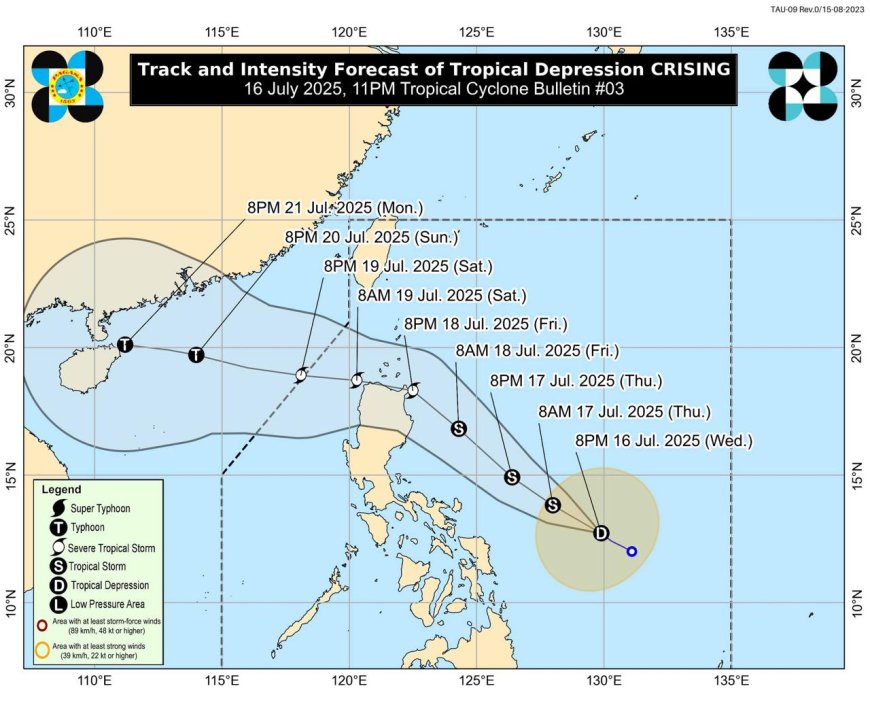 Tropical Depression Crising to Intensify, Poses Threat to North Luzon