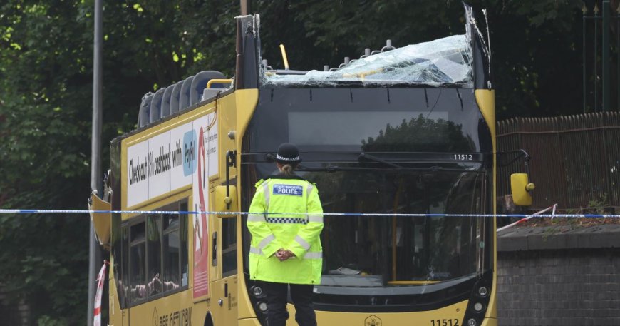 Double Decker Bus Roof Ripped Off in Crash: 15 Injured