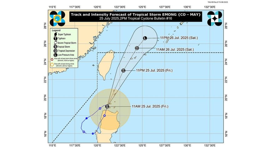 Tropical Storm Emong Approaching Batanes; Signal No. 2 Still in Effect