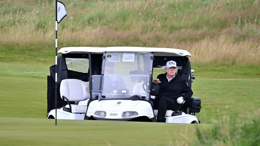 Trump Plays Golf at Scottish Resort Amid Security Measures and Planned Protests