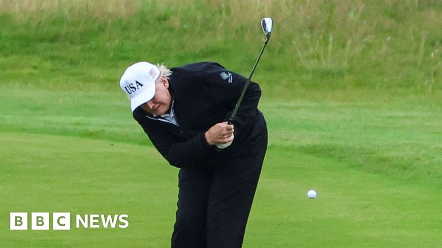 Donald Trump plays golf in Scotland before EU trade talks